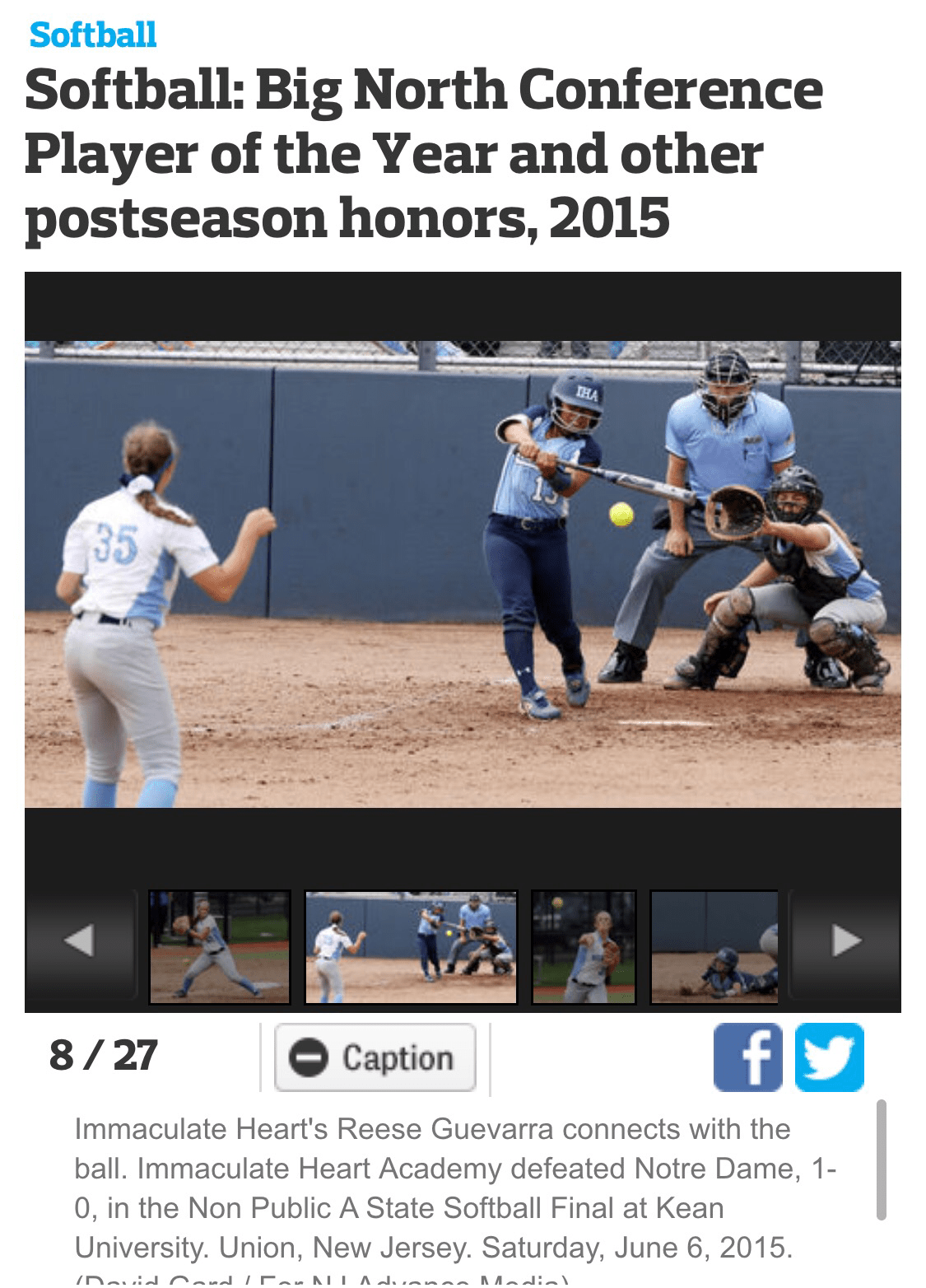 Reese Guevarra Big North Conference Player of the Year